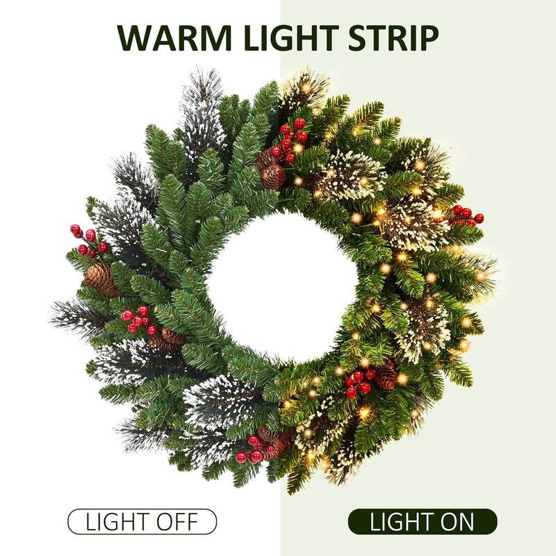 Set of 6 Pre-Lit LED Outdoor Christmas Decorations for Front Door - N/A