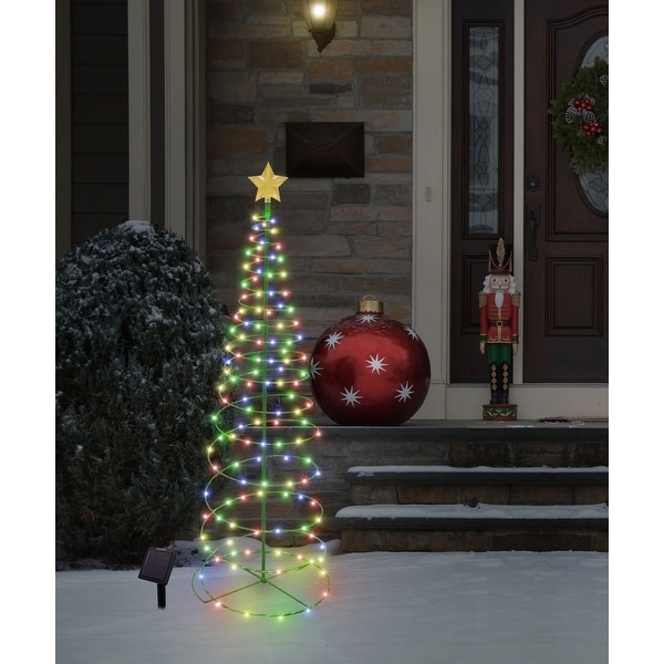 4 Ft Solar Pre Lit LED Metal Christmas Tree Light Decoration On Sale Bed Bath Beyond 32576625