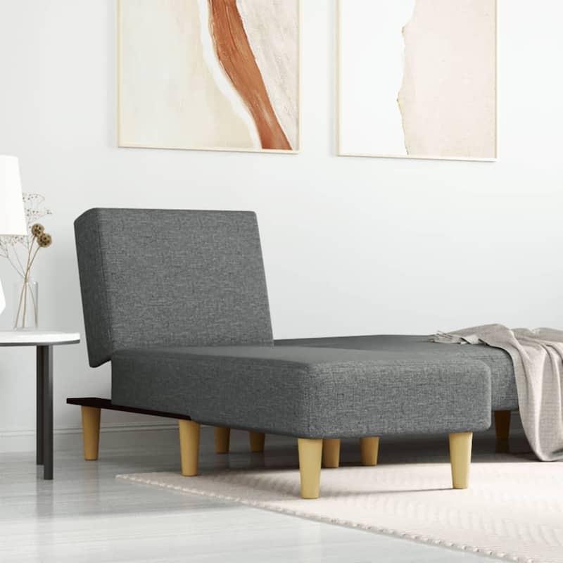 vidaXL Chaise Longue Fabric - 21.7" x 55.1" x 27.6" - Dark gray