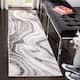 SAFAVIEH Craft Clytie Modern Abstract Marble Pattern Rug - 2'3" x 8' Runner - Grey/Silver