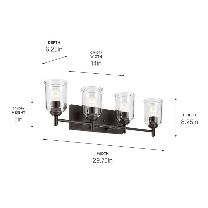 Kichler Lighting Shailene Bathroom Vanity Light with Clear Glass
