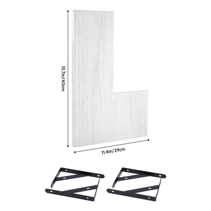 Wood Floating Shelves Set of 2, Wall Mounted Shelves for Bathroom Bedroom Living Room, and Kitchen Wall Decor 15.7*11.4in