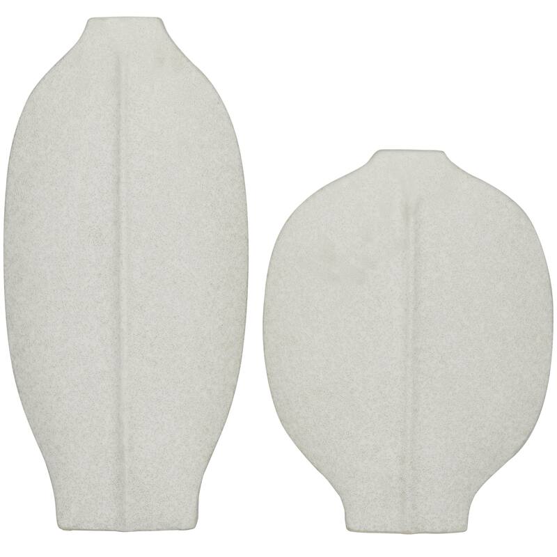 Ceramic Textured Decorative Vase - Set of 2 White or Black - CosmoLiving by Cosmopolitan
