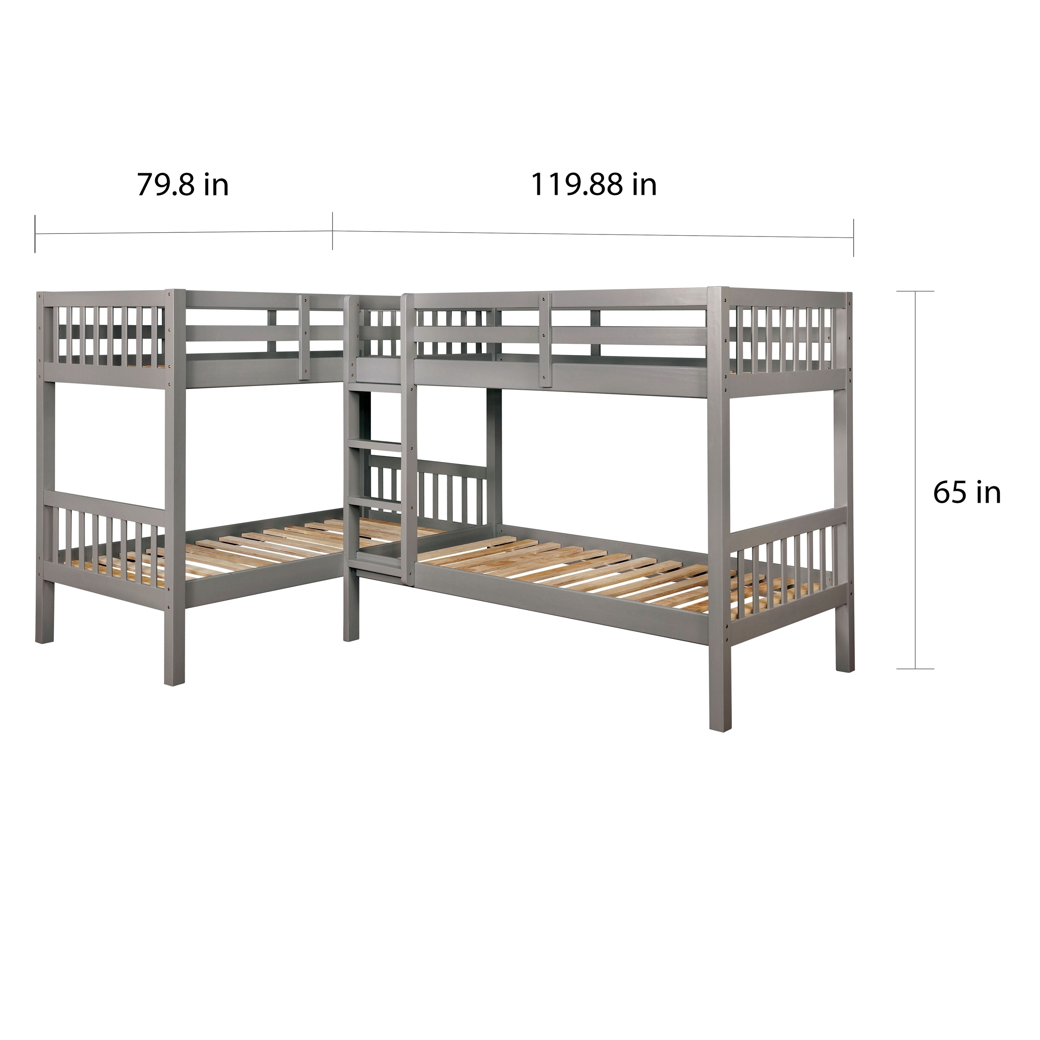 l shaped quadruple bunk beds