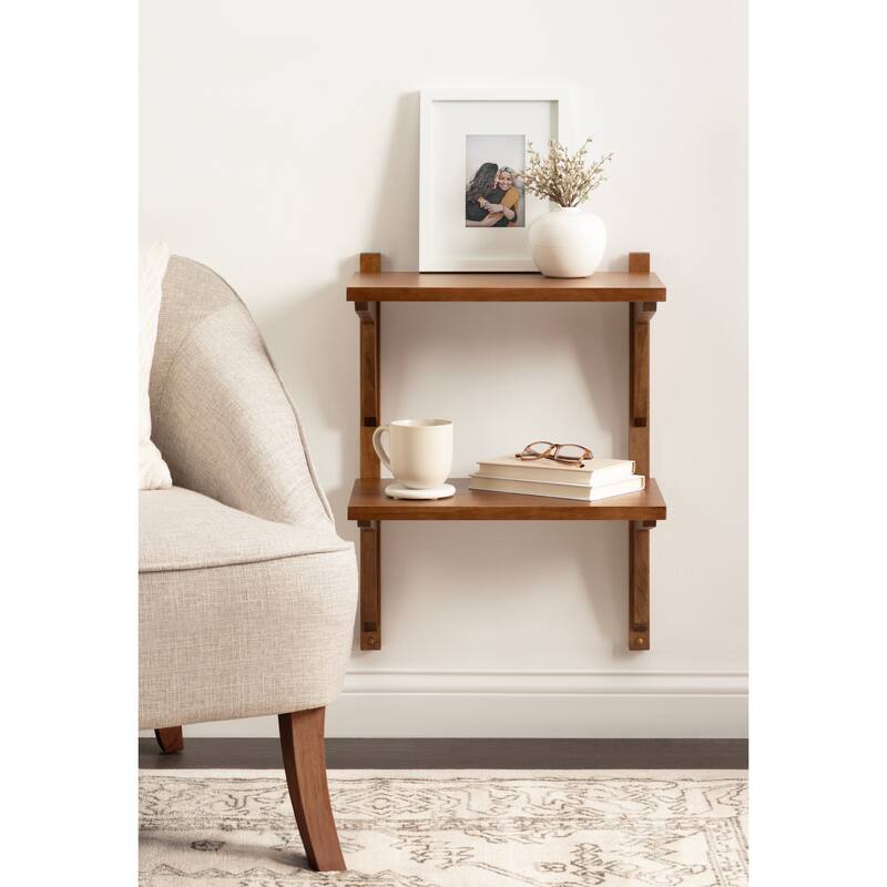 Kate and Laurel Meridien Floating Side Table Wood
