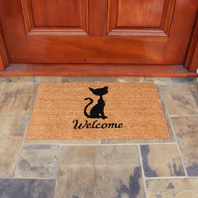 Rubber-Cal Welcome "Adorable Cat" Doormat Kit - 18" x 30" - 2 Door Mats