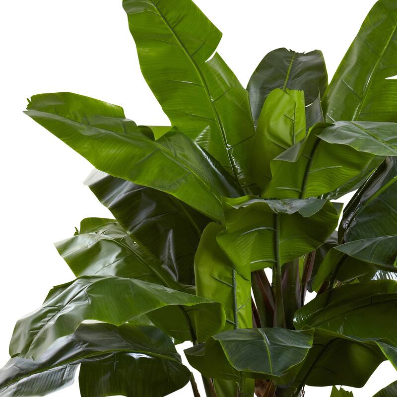 7ft Banana Tree Plant - Tropical Indoor Outdoor Decor - Lush Green Leaves - Rustic Ranch Style - Large Artificial Tree - 7ft.