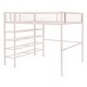 preview thumbnail 3 of 9, Loft Bed with Spacious Storage and Study Area, Full Size Metal Frame with 4-Tier Shelves and Guardrail