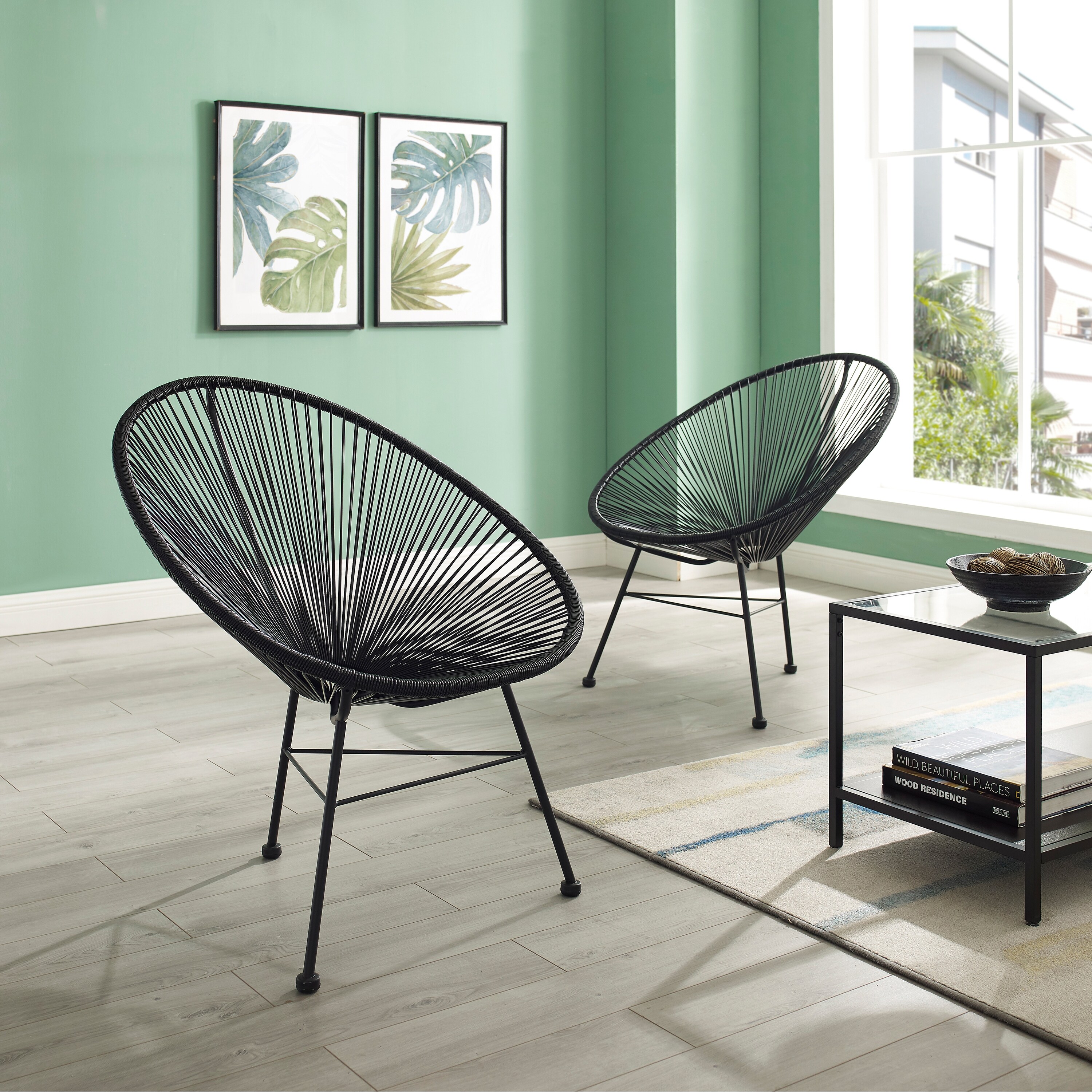 Sarcelles Modern Wicker Indoor/Outdoor Chairs (Set of 2) for sale online