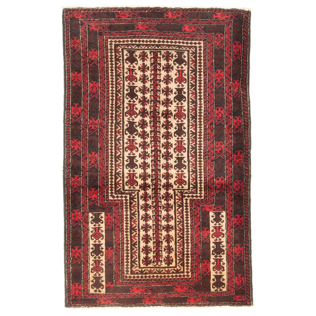 ECARPETGALLERY Hand-knotted Teimani Tan Wool Rug - 3'0 x 4'9