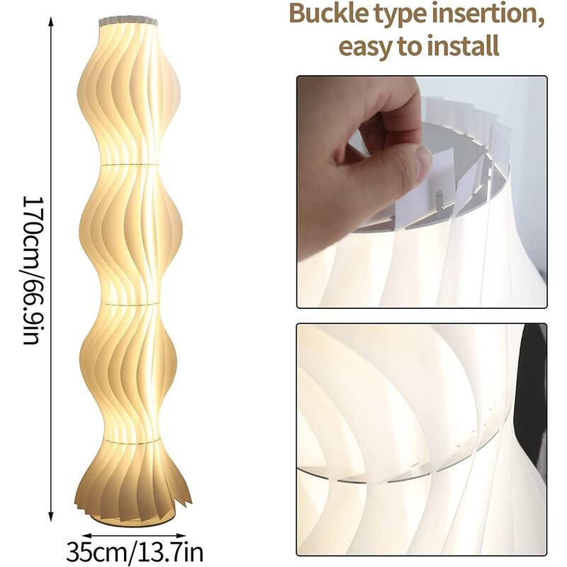 Tall LED Floor Lamp with Hawaiian Hula Skirt Shade