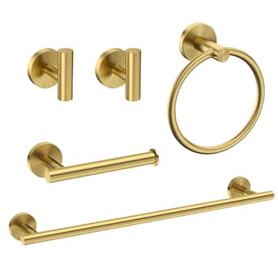 Yulika 6 and 5 Pieces Bathroom Hardware Set Stainless Steel Bath Towel Bar Set for Wall Mounted