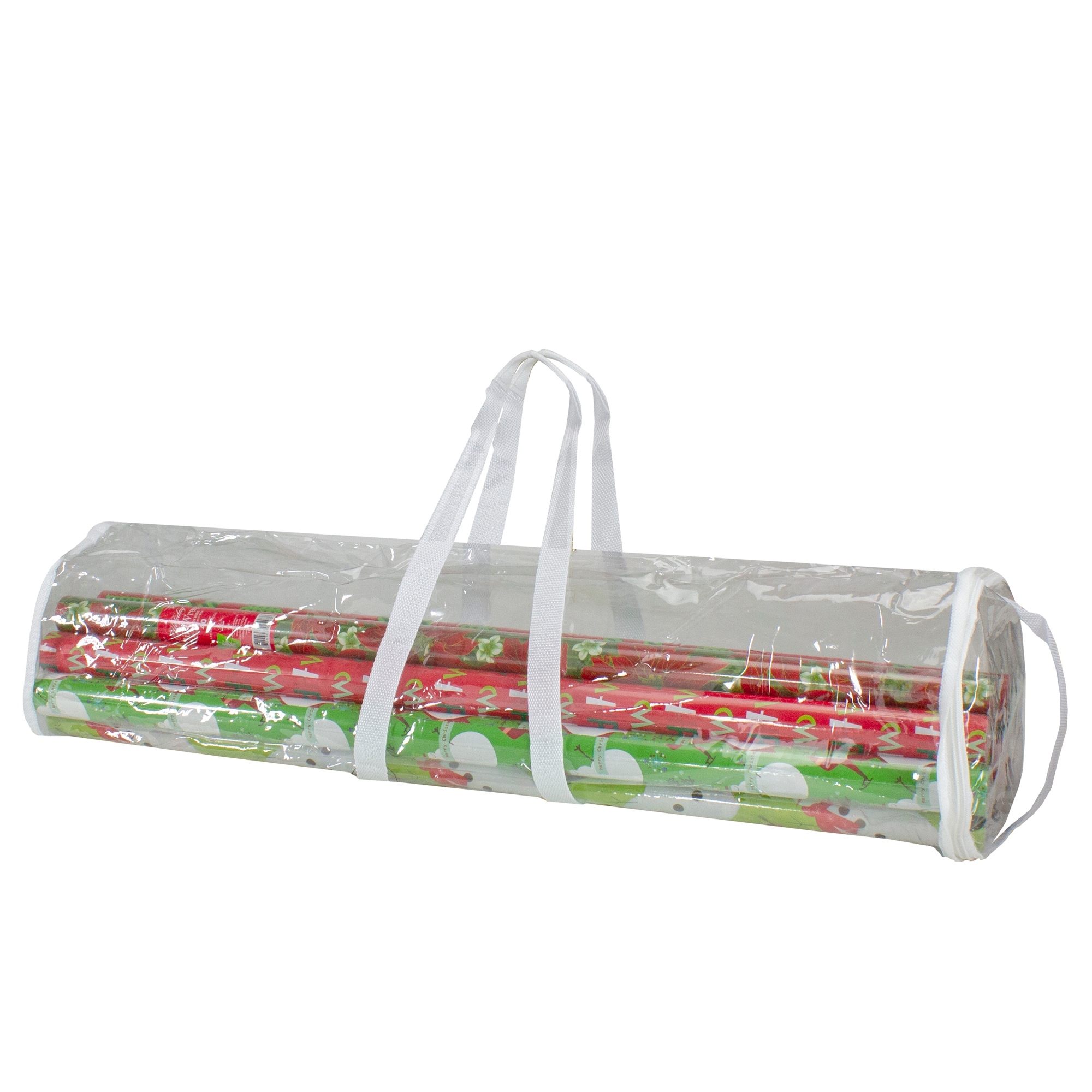 30" Transparent Christmas Gift Wrap Organizer Bag with Handles