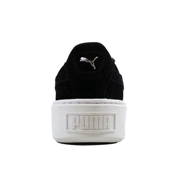 puma suede platform black and white