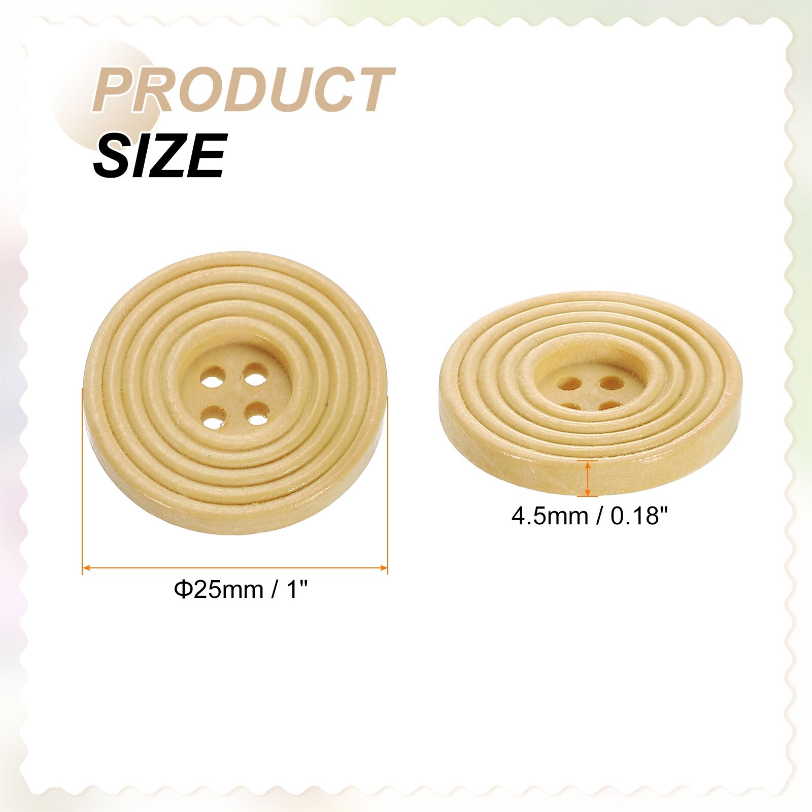 DIY Sewing Buttons Wooden Round Flat Craft Replacement Button for Sewing Clothing Crafts