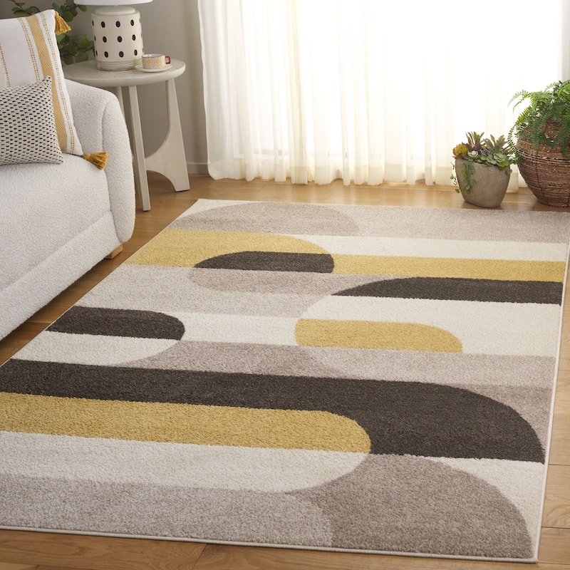SAFAVIEH Adirondack Jarmila Mid-Centry Modern Retro Rug - 9' x 12' - Beige/Yellow