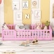 preview thumbnail 29 of 79, Modern Floor Bed with Safety Guardrails and Door, Suitable for Kids