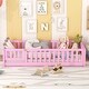 preview thumbnail 2 of 7, Twin Size Floor Bed with Safety Guardrails and Door for Kids