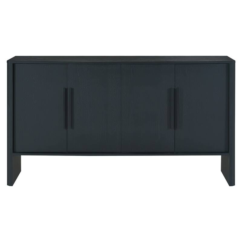 4-Door Retro Sideboard with Adjustable Shelves, Large Storage Cabinet, Antique Blue