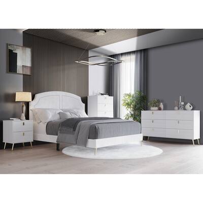 CraftPorch 4-piece Bedroom Set in Modern Nail Head Velvet Upholstered Bed