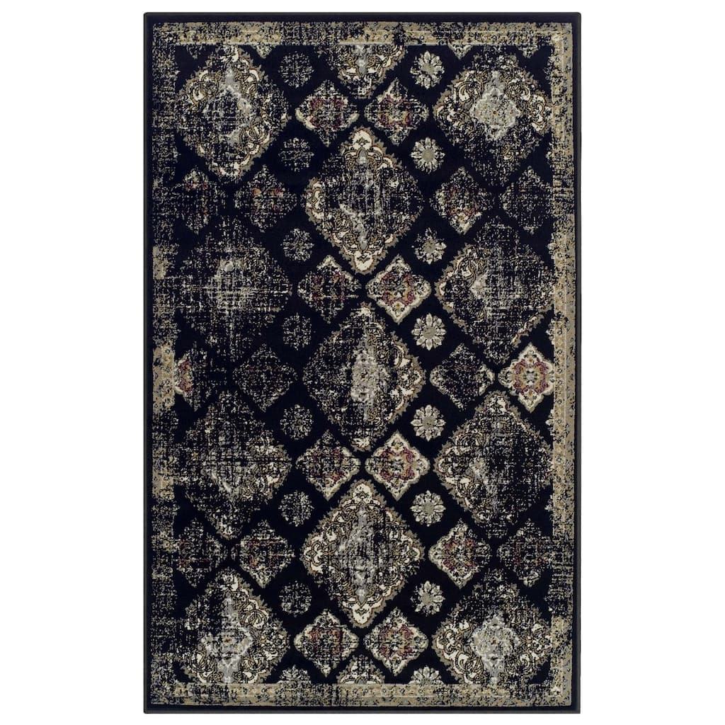 Superior Mayfair Distressed Damask Indoor Runner or Area Rug