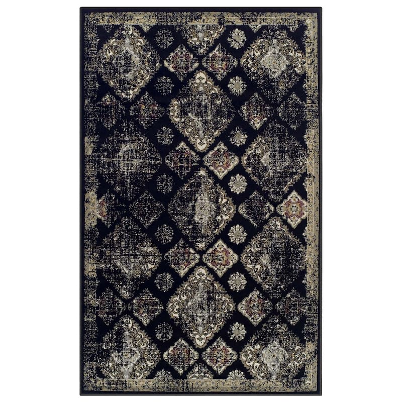 Superior Mayfair Distressed Damask Traditional Indoor Area Rug