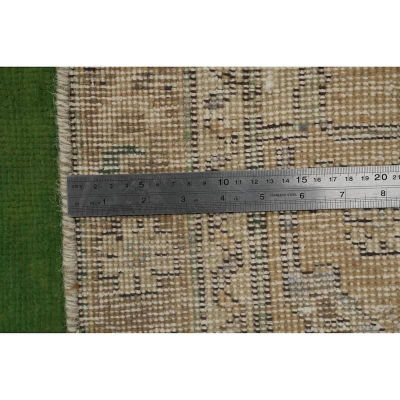 Hand Knotted Oriental 100% Wool Carpet Traditional Medallion Green Tabriz Area Rug - 13' 0'' X 9' 8''