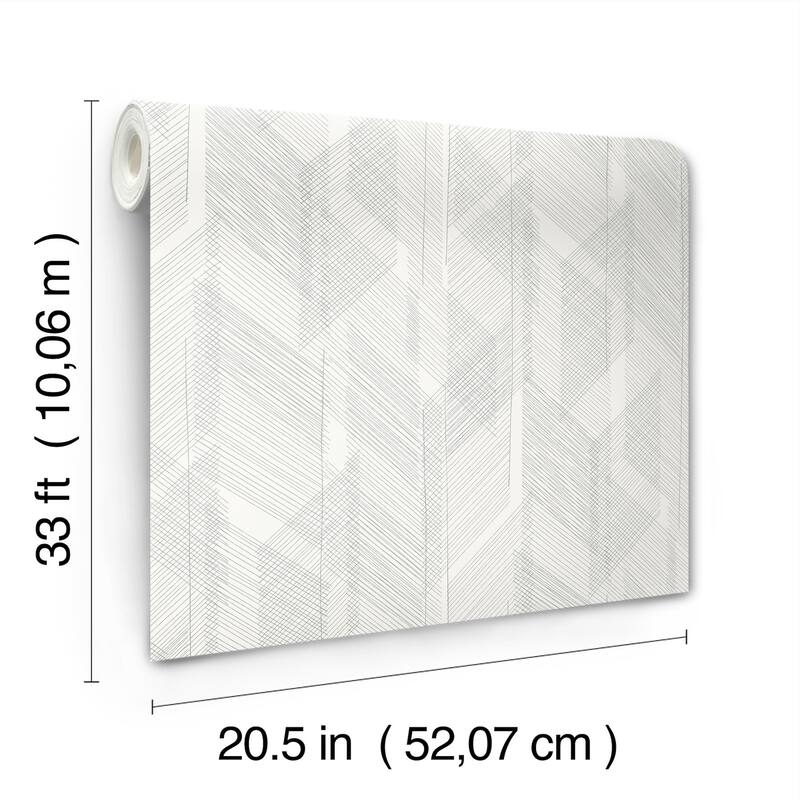 A-Street Prints Bryant Silver Crosshatch Wallpaper