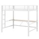 preview thumbnail 32 of 64, Gaming Loft Bed with RGB LED Light & USB Charge Station, Metal Loft Bed Frame w/Built-in Desk & Full-Length Guardrails