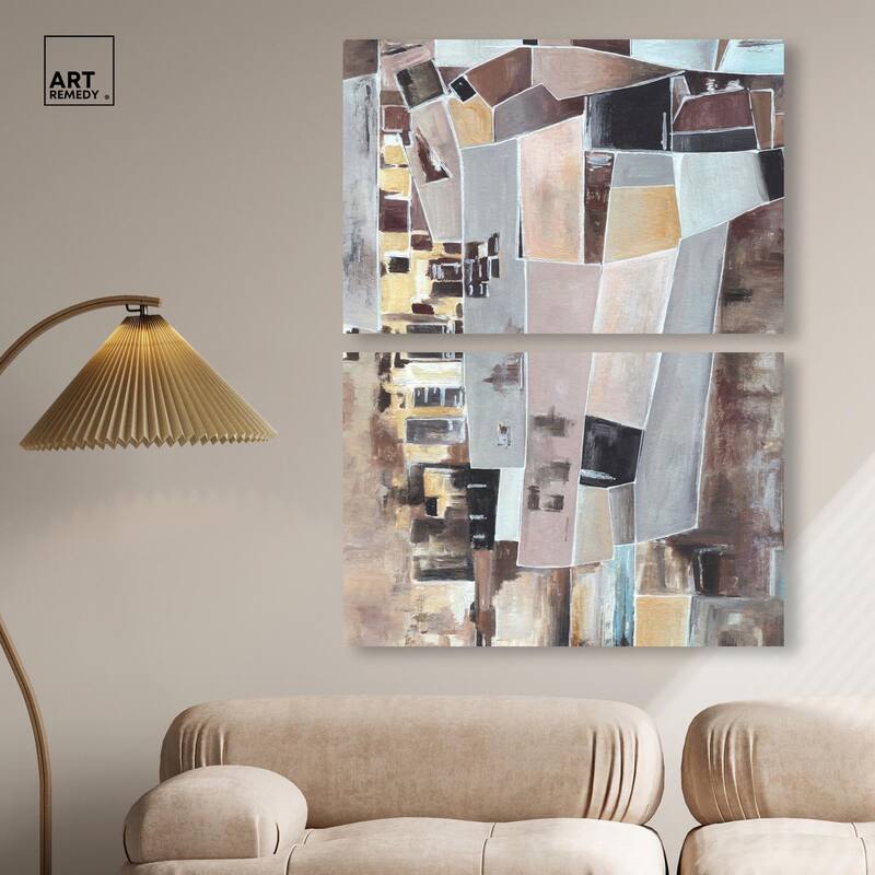 Wall Fragments Canvas Set of 2 by Art Remedy, Gallery Wrapped