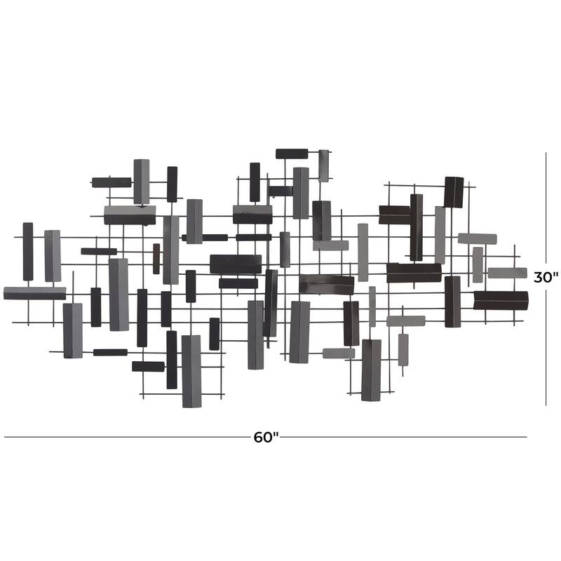 Metal Geometric 3D Stripes Home Wall Decor - Gold or Black - CosmoLiving by Cosmopolitan