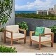 preview thumbnail 2 of 15, Genser Outdoor Wooden Club Chairs with Cushions by Christopher Knight Home