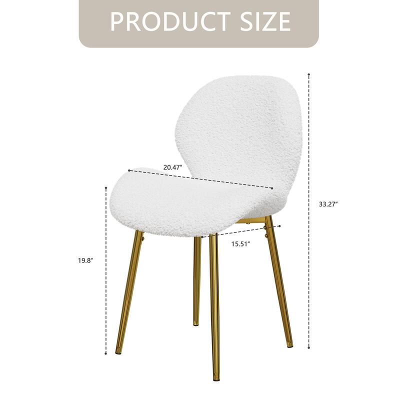 Set of 2 Modern Minimalist Teddy Velvet Dining Chairs