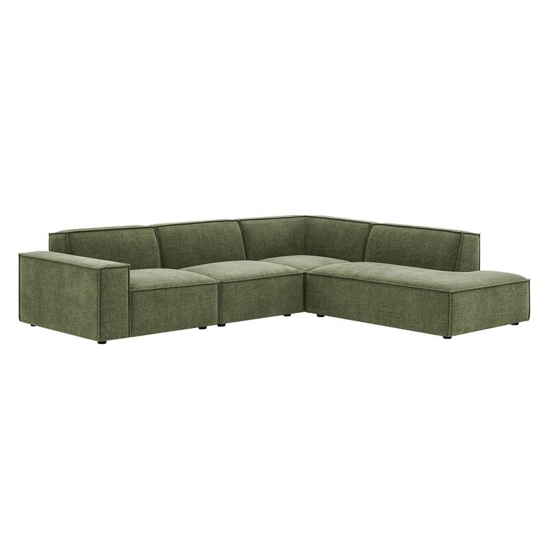 Restore 4-Piece Performance Fabric Upholstered Modular L-Shaped Sofa