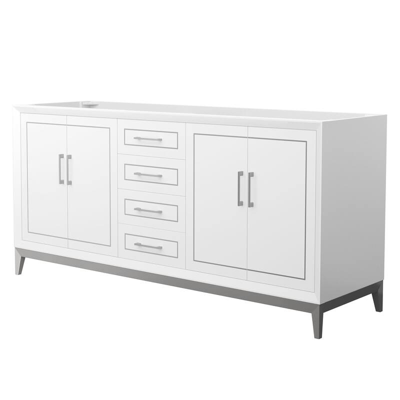 Wyndham Collection WCH515172D-CXSXX-MXX Marlena 72" Double Free - White / Brushed Nickel Hardware