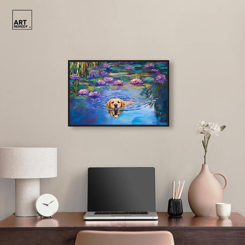 Watery Wag I Canvas by Art Remedy