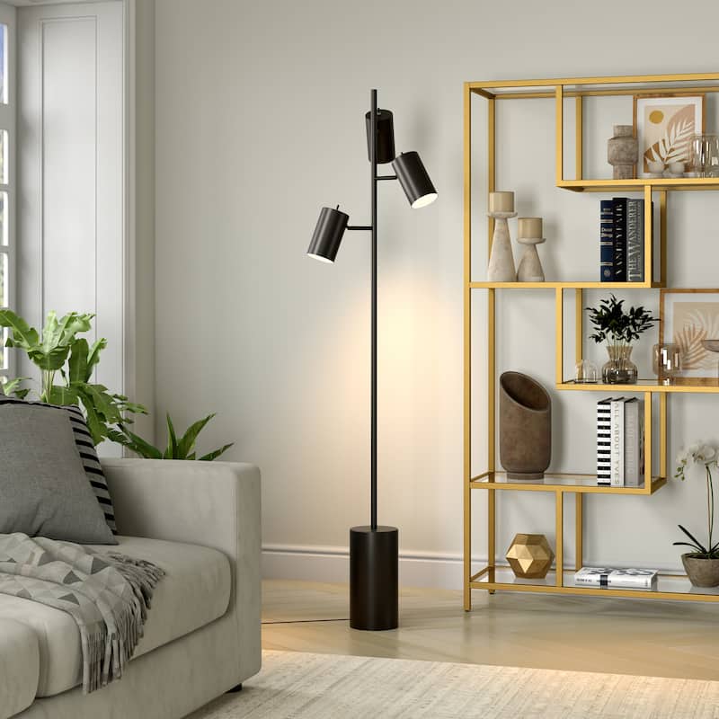 Dorset 3-Light Tree Floor Lamp with Metal Shades - 65" Tall