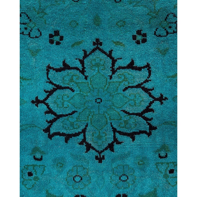 Fine Vibrance, One-of-a-Kind Hand-Knotted Area Rug - Blue, 9' 2" x 12' 5" - 9' 2" x 12' 5"