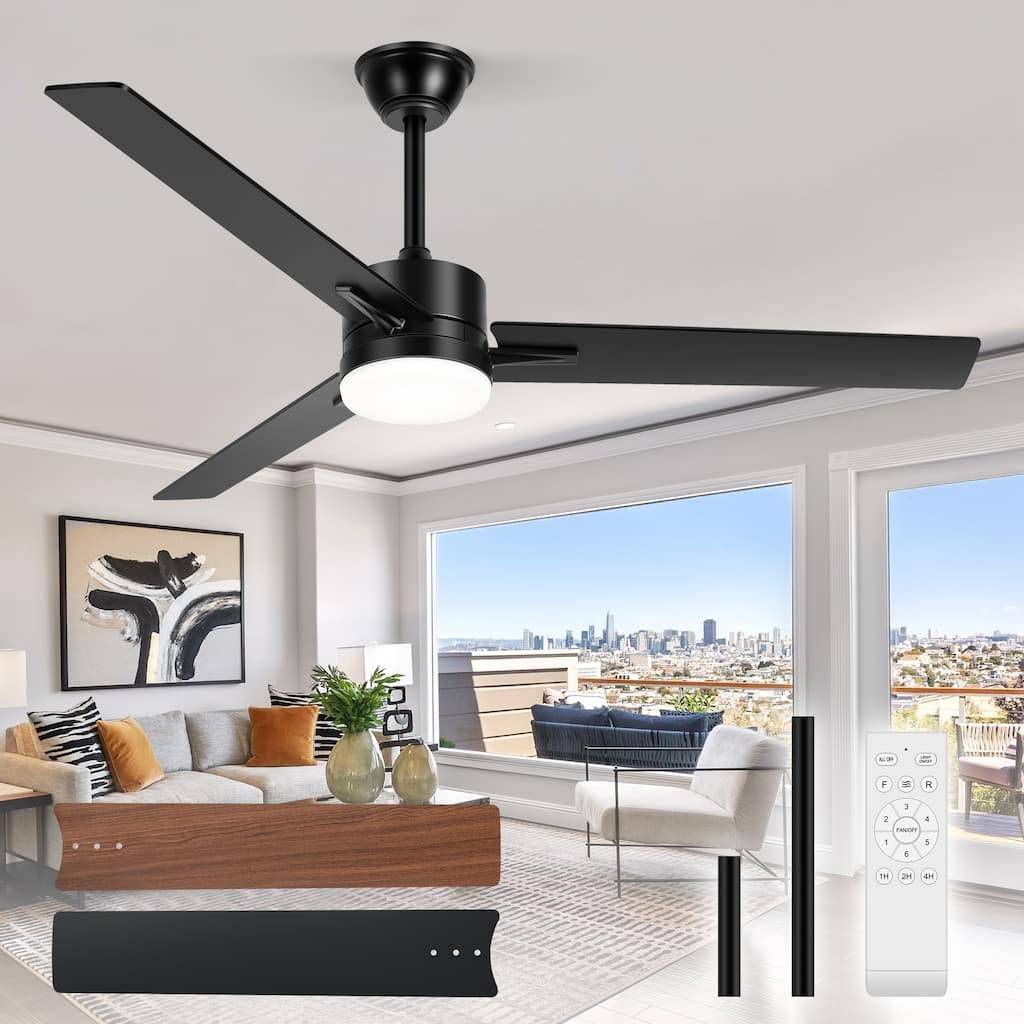 Airsurfer 42/52/60-inch Integrated Ceiling Fan with LED Light Remote and Reversible Blades