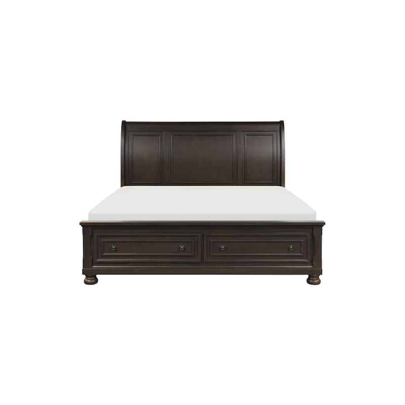 Brandie 6 Piece Grayish Brown Modern Storage Sleigh Platform Bedroom Set
