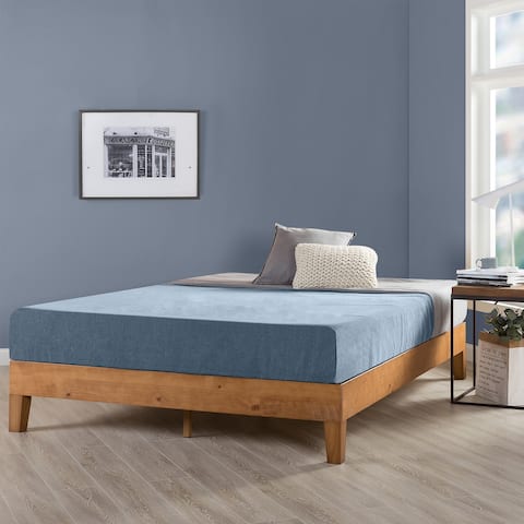 Grand Solid Wood 12-inch Platform Bed Frame by Crown Comfort
