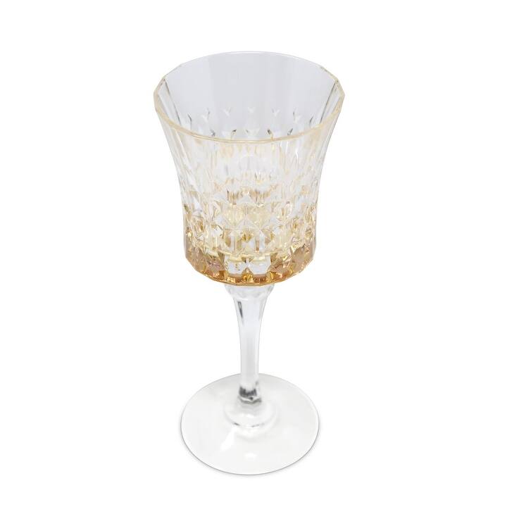 Liscio Ottico - Set of 6 Diamond Cut Glasses with Colored Shade on the Bottom