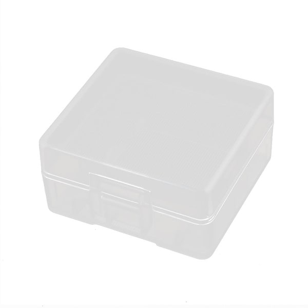 43mmx42mmx22mm Hard Plastic Battery Storage Case Holder Organizer Transparent