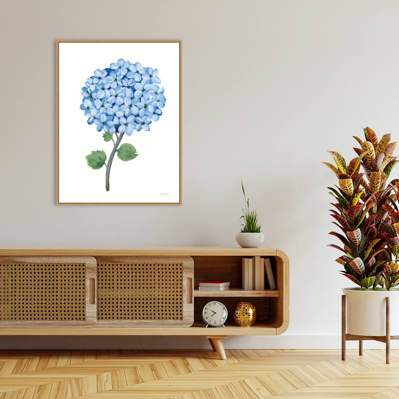 Nantucket Blue Hydrangea No. 1 by Yvette St. Amant Framed Canvas Wall Art Print