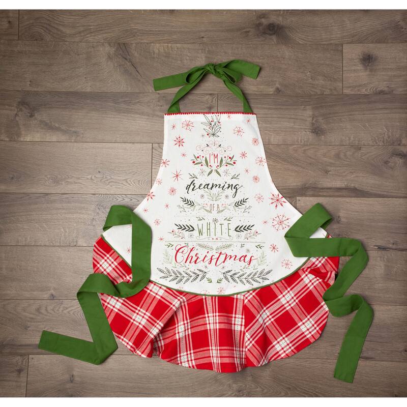 Design Imports Christmas Plaid Chef Kitchen Apron
