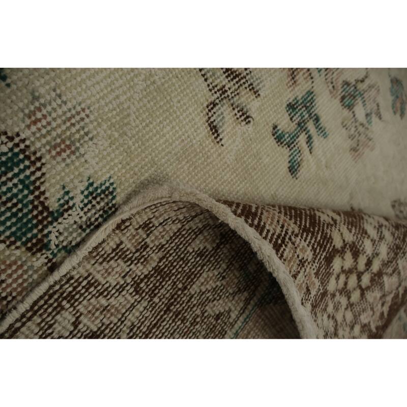 Hand Knotted Oriental 100% Wool Carpet Transitional Floral Beige & Ivories Anatolian Area Rug - 9' 5'' X 5' 8''