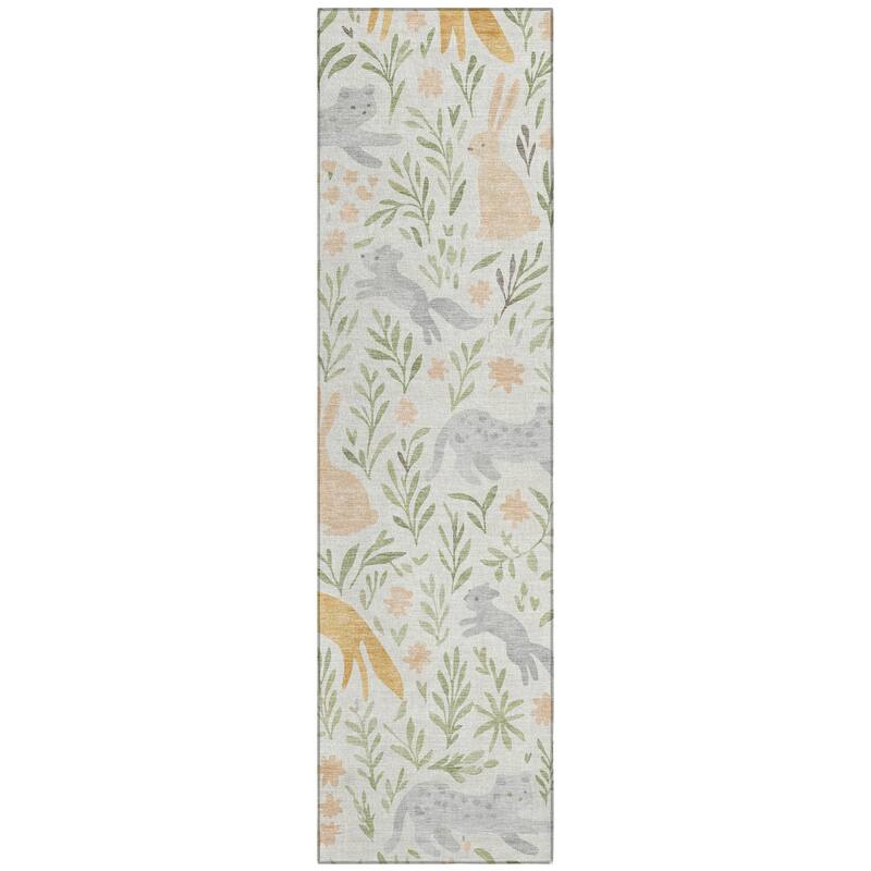 Machine Washable Indoor/ Outdoor Whimsy Foxy Chantille Rug