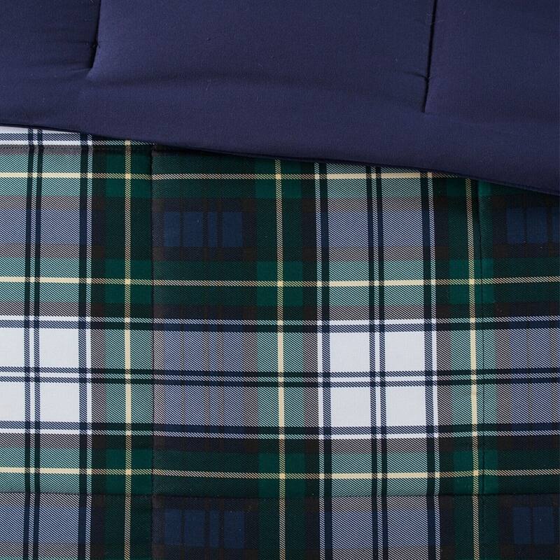 Twin/ Twin XL Plaid Comforter Set Navy Bed Bath & Beyond 39990605