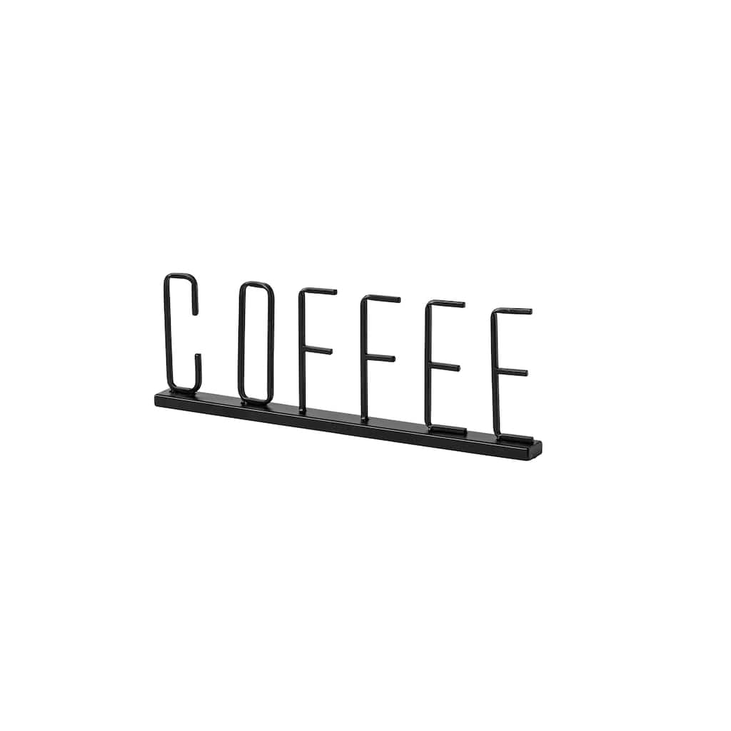 Coffee 15L x 1W Black Metal Sign - 15.2L x 1.2W x 5.3H