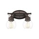 preview thumbnail 2 of 3, 2 light vanity lamp glass metal light fixtures bronze bathroom light - N/A